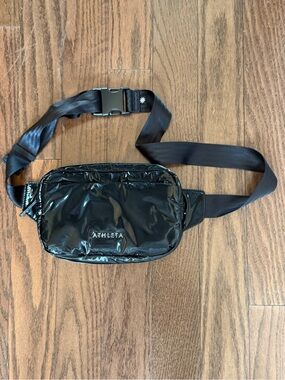 Athleta Shiny Black Waist Pack